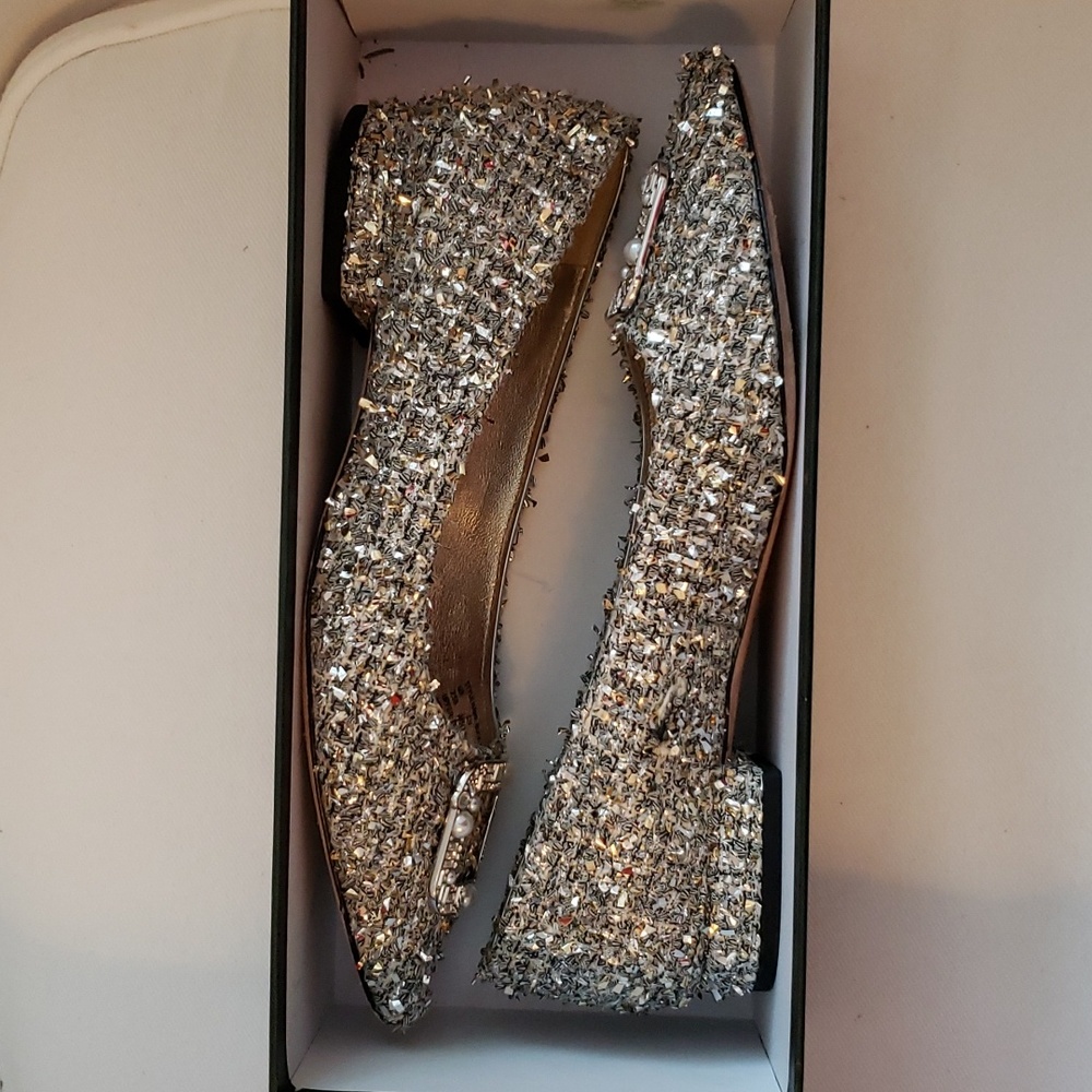 Kate Spade "buckle up" metallic tweed flats - worn once! - Picture 9 of 9